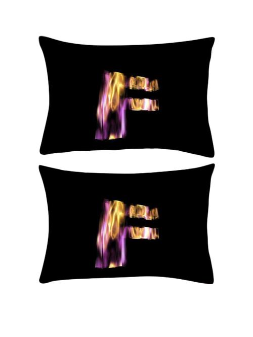 snoogg pack of two flaming 3d letter rectangle toss throw pillow cushion cover decoarative pillow case 14 x 07" - 13572328 - Very Small Image - 1