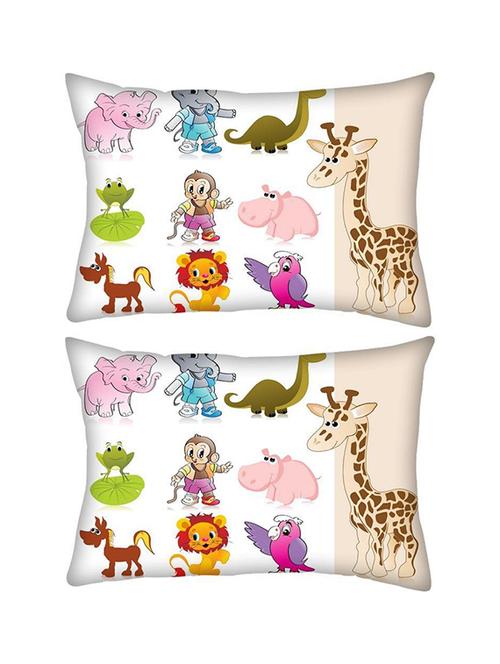 snoogg pack of two set of animal with background rectangle toss throw pillow cushion cover decoarative pillow case 14 x 07" - 13572484 - Very Small Image - 1
