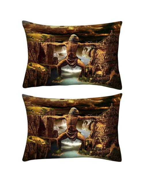 snoogg pack of two mountain man rectangle toss throw pillow cushion cover decoarative pillow case 14 x 07" - 13572573 - Very Small Image - 1