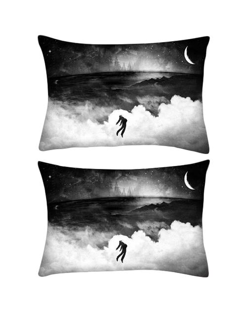 snoogg pack of two evil man rectangle toss throw pillow cushion cover decoarative pillow case 14 x 07" - 13572782 - Very Small Image - 1