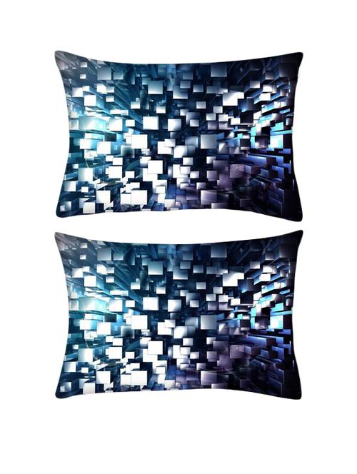 snoogg pack of two silver blocks rectangle toss throw pillow cushion cover decoarative pillow case 14 x 07" - 13572796 - Very Small Image - 1
