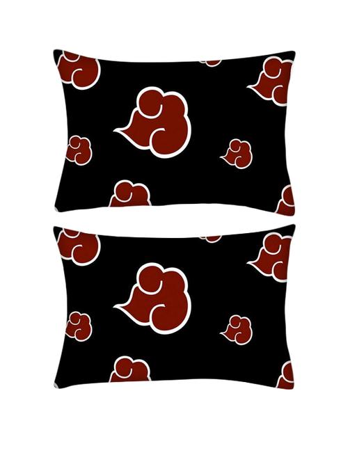 snoogg pack of two red buds flying rectangle toss throw pillow cushion cover decoarative pillow case 14 x 07" - 13573001 - Very Small Image - 1