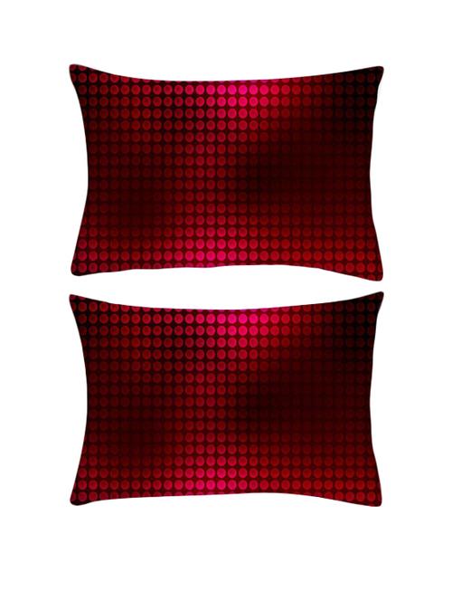 snoogg pack of two red spots rectangle toss throw pillow cushion cover decoarative pillow case 14 x 07" - 13573333 - Very Small Image - 1
