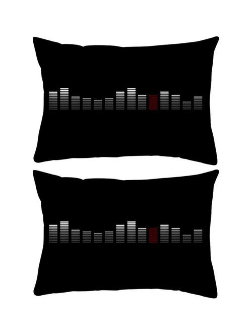 snoogg pack of two abstract music rectangle toss throw pillow cushion cover decoarative pillow case 14 x 07" - 13573362 - Very Small Image - 1