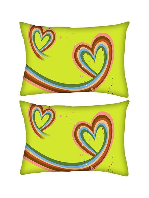 snoogg pack of two abstract valentine hearts rectangle toss throw pillow cushion cover decoarative pillow case 14 x 07" - 13573371 - Very Small Image - 1