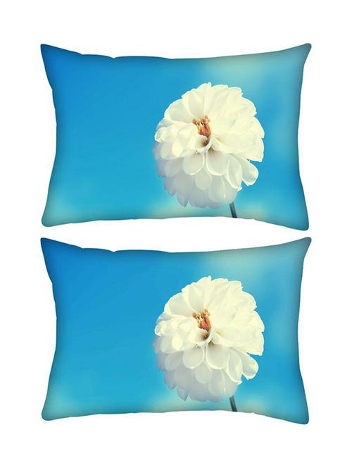 snoogg pack of two beautiful flower images rectangle toss throw pillow cushion cover decoarative pillow case 14 x 07" - 13573428 - Very Small Image - 1