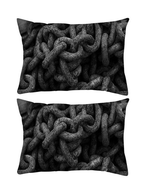 snoogg pack of two chain photography rectangle toss throw pillow cushion cover decoarative pillow case 14 x 07" - 13573500 - Very Small Image - 1