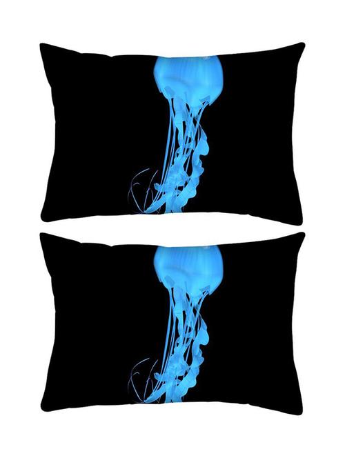 snoogg pack of two deep sea rectangle toss throw pillow cushion cover decoarative pillow case 14 x 07" - 13573603 - Very Small Image - 1