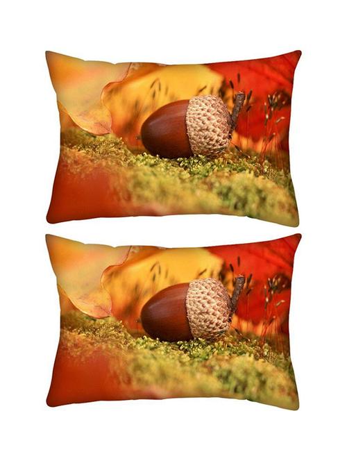 snoogg pack of two small fruit rectangle toss throw pillow cushion cover decoarative pillow case 14 x 07" - 13574466 - Very Small Image - 1