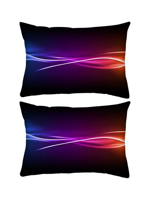 snoogg pack of two abstract rays pattern rectangle toss throw pillow cushion cover decoarative pillow case 14 x 07" - 13574811 - Very Small Image - 1