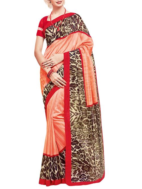 red silk printed bhagalpuri saree with blouse - 13579192 - Very Small Image - 1