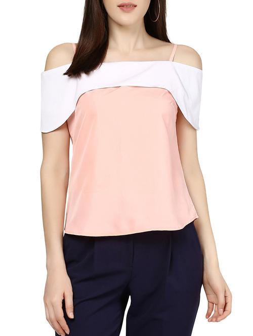 light orange crepe ruffle top - 13592587 - Very Small Image - 1