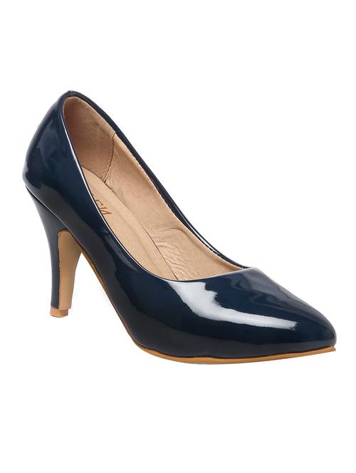 blue leather slip on pumps - 13599444 - Very Small Image - 1