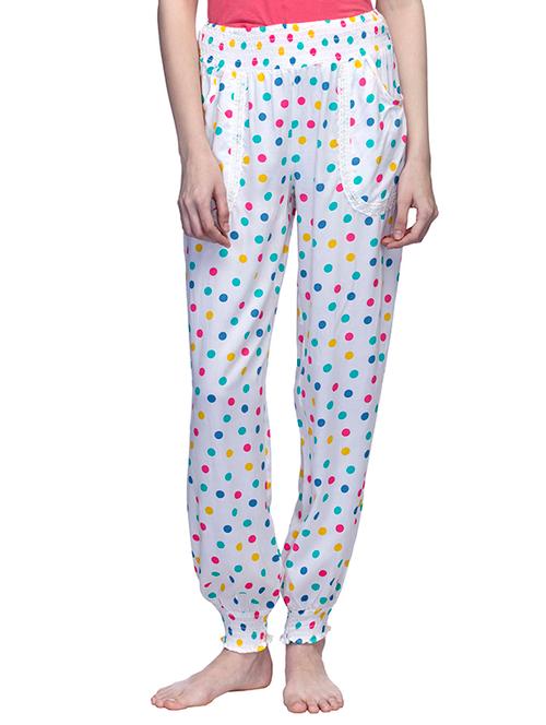 white polka dots viscose pajama - 13599980 - Very Small Image - 1