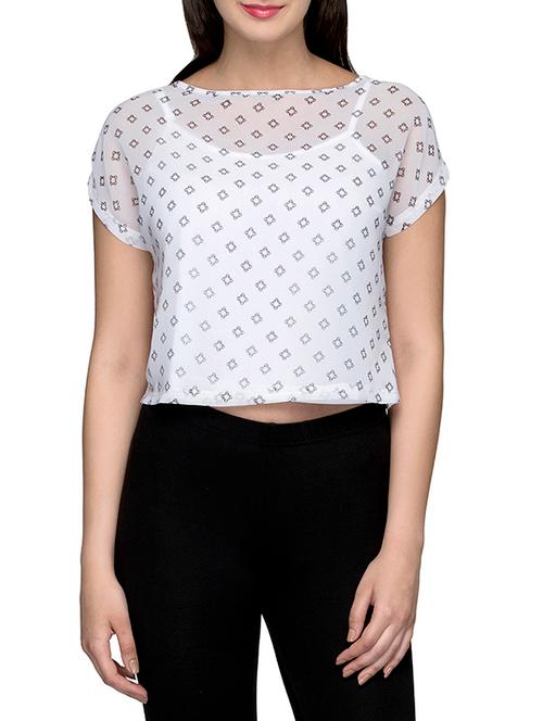 white printed crop top - 13600002 - Very Small Image - 1