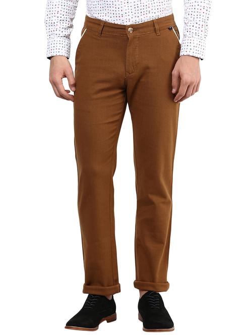 brown cotton chinos casual trousers - 13605622 - Very Small Image - 1