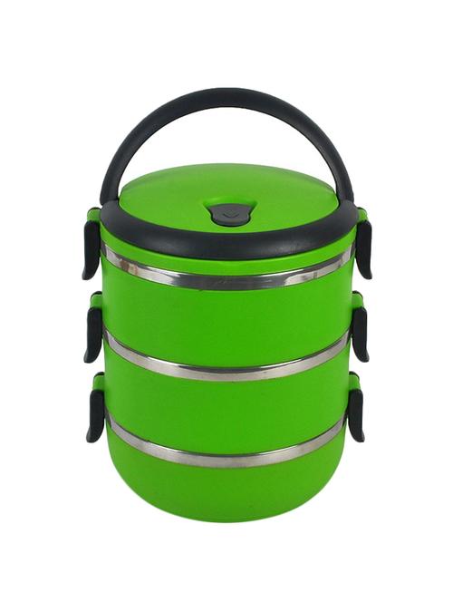 little kitchen green plastic & steel lunch box - 13607401 - Very Small Image - 1