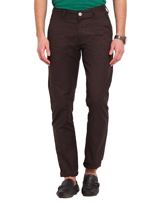 brown cotton chinos casual trousers - 13648443 - Very Small Image - 1