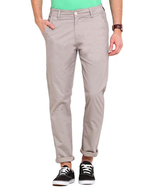grey cotton chinos casual trousers - 13648456 - Very Small Image - 1