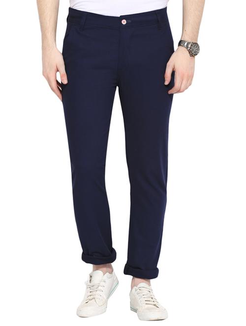 blue cotton chinos casual trousers - 13648458 - Very Small Image - 1