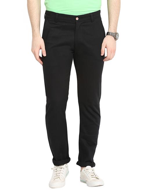 black cotton chinos casual trousers - 13648478 - Very Small Image - 1