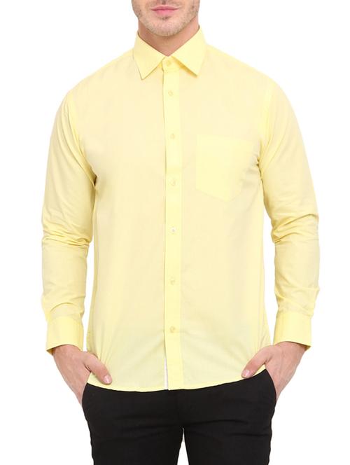 yellow cotton casual shirt - 13648898 - Very Small Image - 1