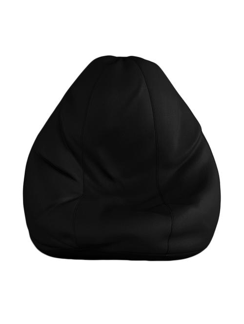 solid pattern leatherette bean bag without beans black - 13649119 - Very Small Image - 1