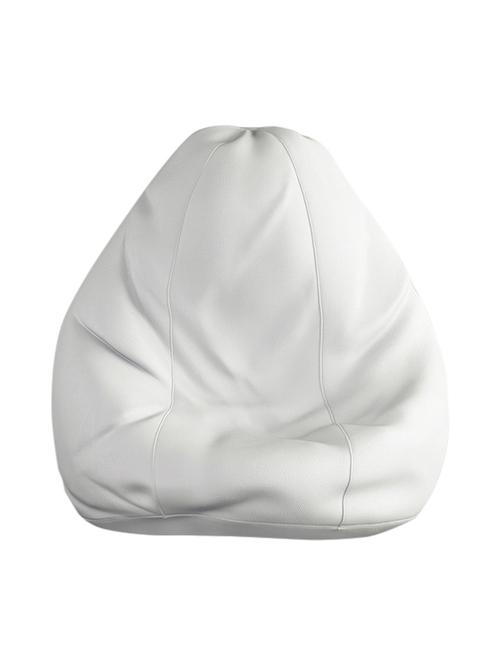 solid pattern leatherette bean bag without beans white - 13649126 - Very Small Image - 1