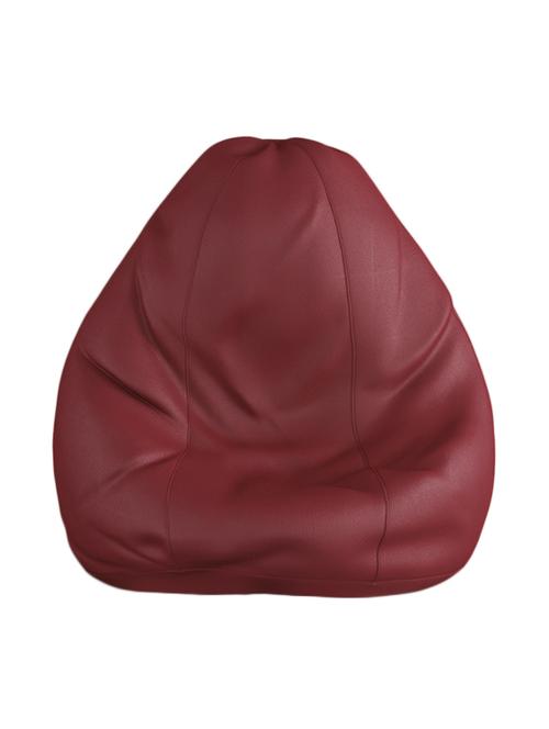 solid pattern leatherette bean bag without beans maroon - 13649129 - Very Small Image - 1