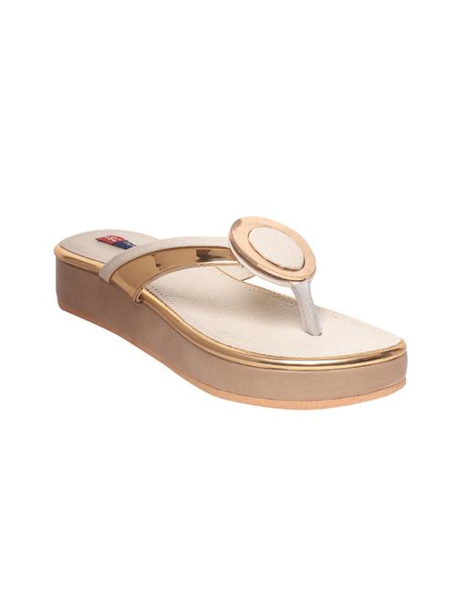 beige faux leather flat forms sandals - 13650914 - Very Small Image - 1