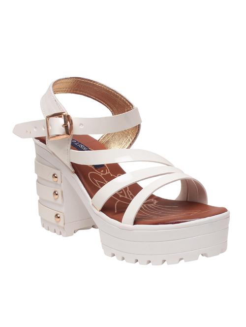 white leatherette platforms sandals - 13650936 - Very Small Image - 1