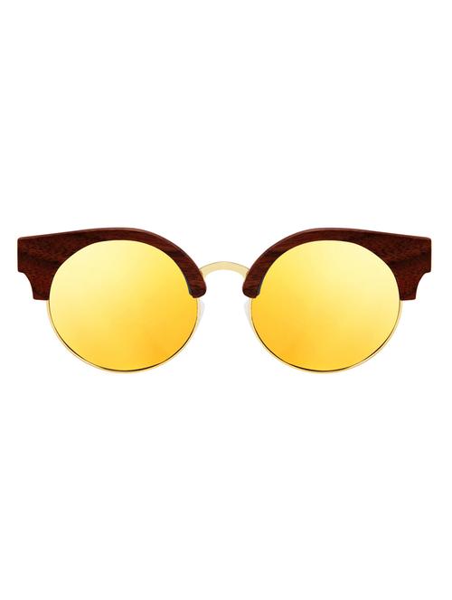 tocca di legno amadore gold cat eyed wooden sunglasses - 13651042 - Very Small Image - 1