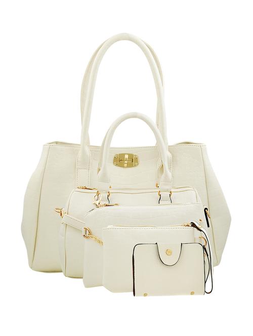 white leatherette regular handbag - 13653090 - Very Small Image - 1