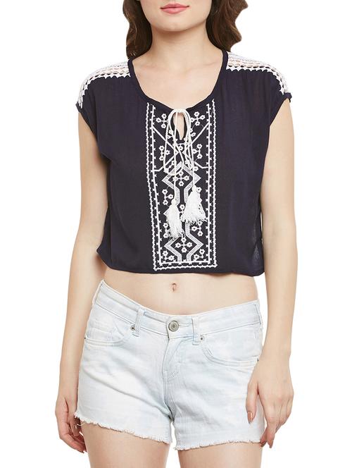 navy blue cotton top - 13657097 - Very Small Image - 1