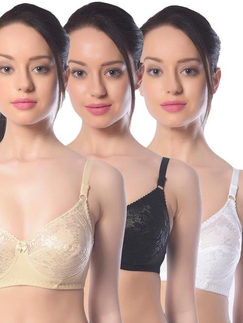 set of 3 bow patch bra  - 13659976 - Very Small Image - 1