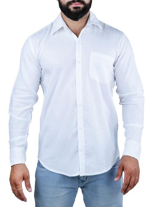 white cotton blend casual shirt - 13663863 - Very Small Image - 1