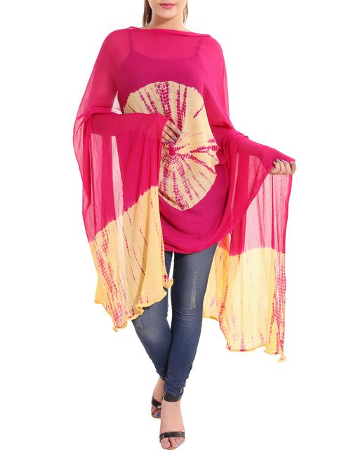 pink chiffon dupatta - 13666963 - Very Small Image - 1
