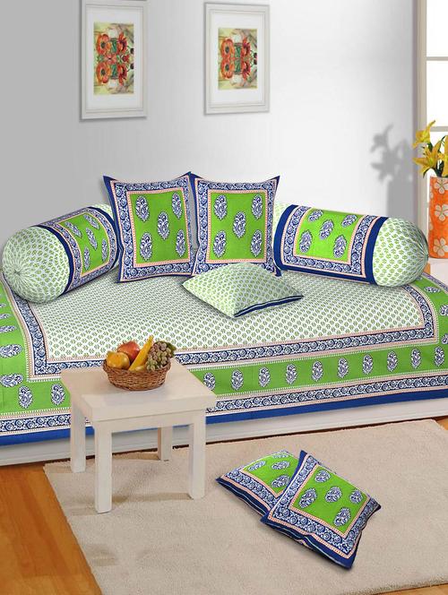 aj home 100% cotton super quality diwan set - 13667335 - Very Small Image - 1