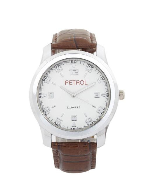 petrol brown leather analog watch  -p5mbr26 - 13667573 - Very Small Image - 1