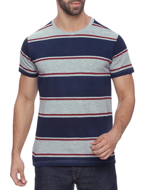 grey cotton striped t-shirt - 13667650 - Very Small Image - 1
