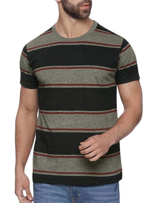 black striped cotton t-shirt - 13667651 - Very Small Image - 1