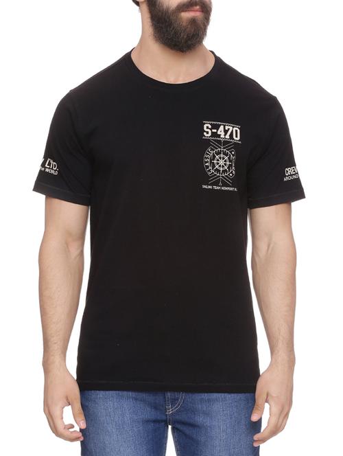 black cotton back print t-shirt - 13667708 - Very Small Image - 1