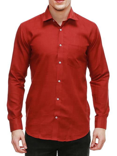 red cotton casual shirt - 13667901 - Very Small Image - 1