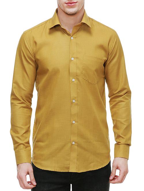 yellow cotton casual shirt - 13667904 - Very Small Image - 1