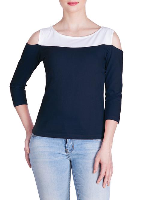 navy blue jersey top - 13668324 - Very Small Image - 1