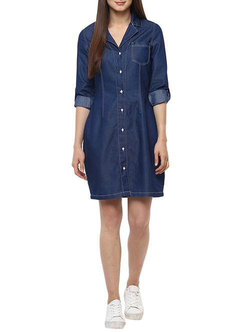 blue denim shirt dress - 13671607 - Very Small Image - 1