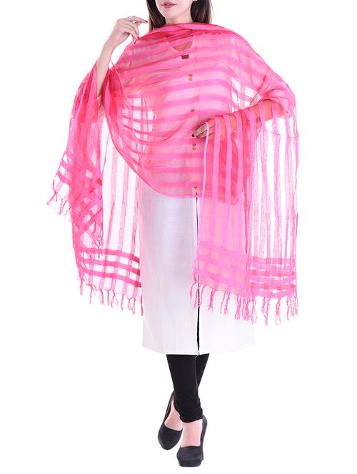 pink silk dupatta - 13671885 - Very Small Image - 1