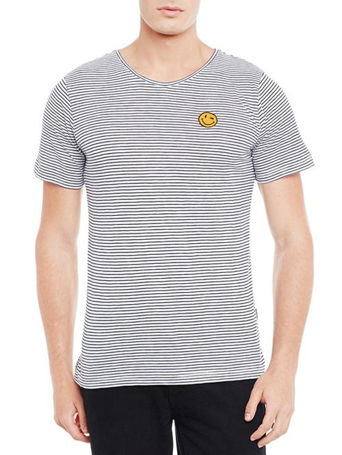 White Cotton Striped T-shirt - 13675308 - Very Small Image - 1