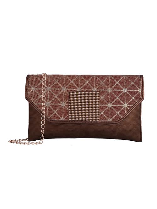 brown leatherette regular clutch - 13675856 - Very Small Image - 1