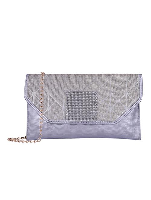 silver leatherette regular clutch - 13675858 - Very Small Image - 1